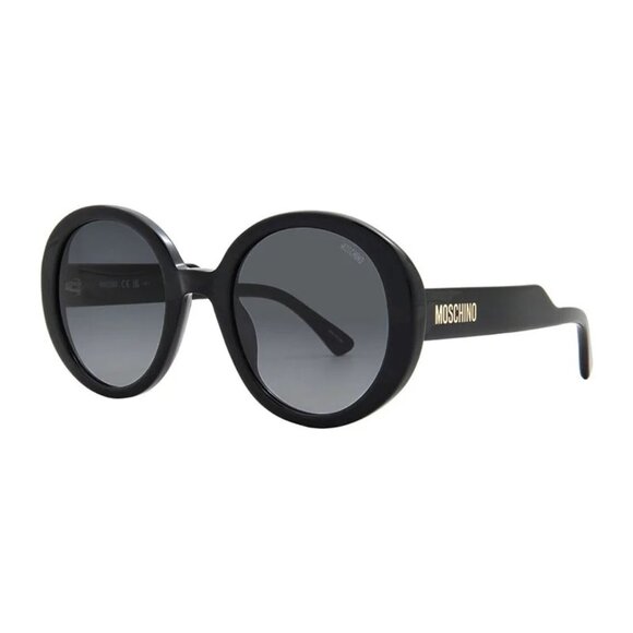 NEW MOSCHINO SUNGLASSES BLACK ROUND WOMEN EYEWEAR MOSCHINO - Picture 1 of 3